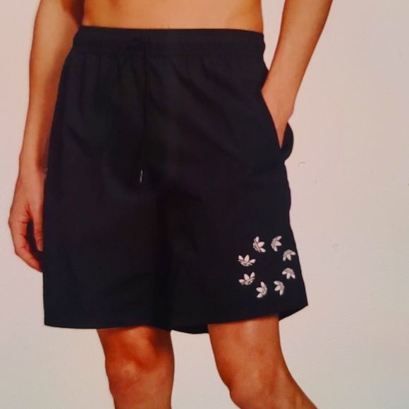 Adicolor Shattered Trefoil Swim Shorts Black - Picture 1 of 9